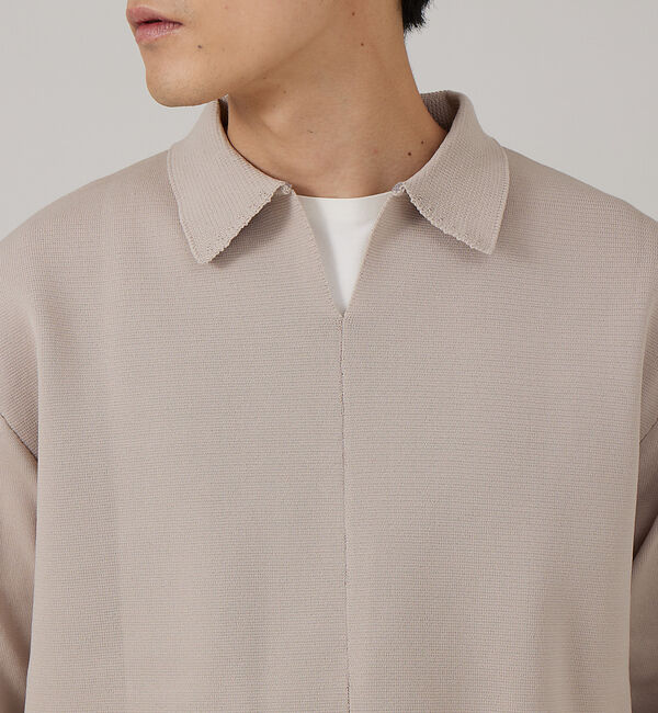 ABAHOUSE「【ナチュラルストレッチ】スキッパー ニットポロシャツ」|ポロシャツ|