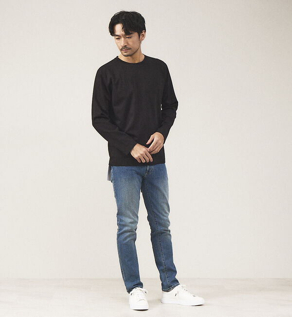 ABAHOUSE「【クルーネック】ポンチ 長袖 Tシャツ」|Tシャツ・カットソー|