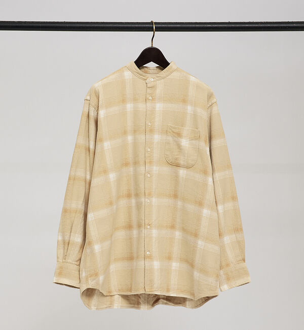 ABAHOUSE「【別注】Individualized shirts バンドカラーシャツ」|シャツ・ブラウス|ベージュ
