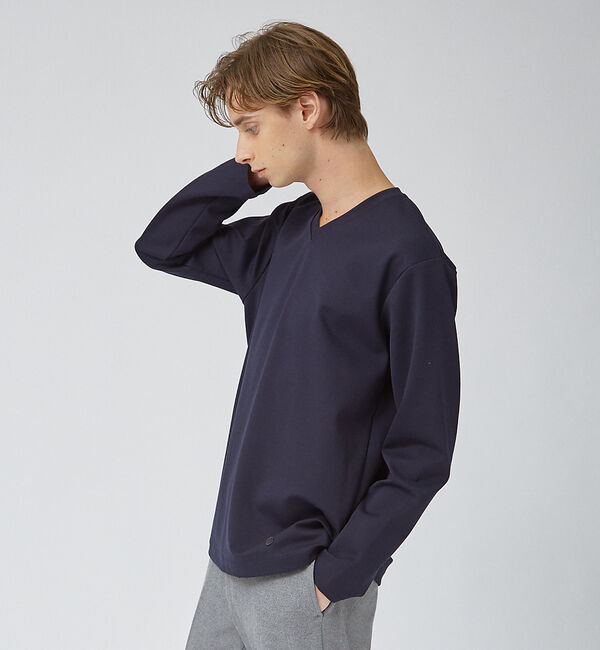 ABAHOUSE「【Vネック】ECO VERO レーヨンポンチTシャツ / ロンT」|Tシャツ・カットソー|