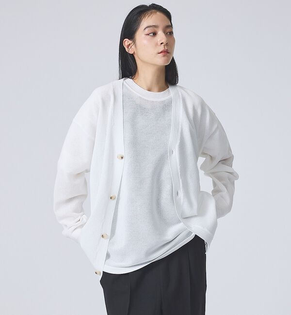 ABAHOUSE「【FORTUNA / フォルトゥナ】ECOTEC KnitMeshCD/エコテッ」|カーディガン|