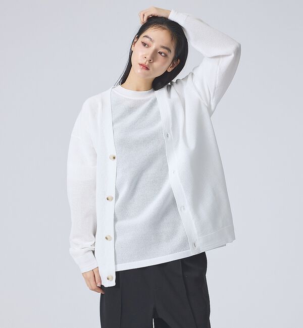 ABAHOUSE「【FORTUNA / フォルトゥナ】ECOTEC KnitMeshCD/エコテッ」|カーディガン|