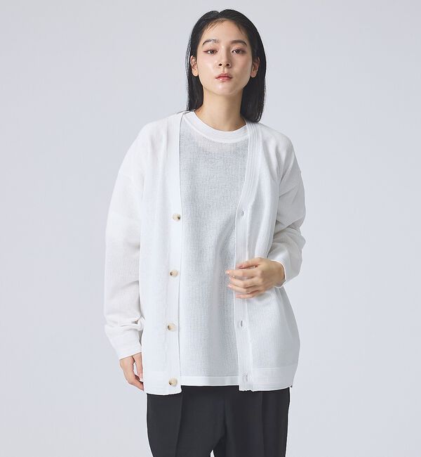 ABAHOUSE「【FORTUNA / フォルトゥナ】ECOTEC KnitMeshCD/エコテッ」|カーディガン|