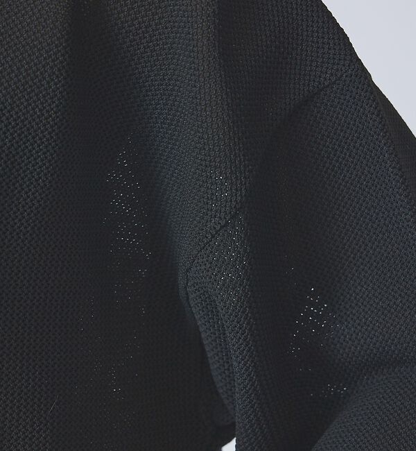 ABAHOUSE「【FORTUNA /フォルトゥナ】ECOTEC KnitメッシュT/エコテックニ」|ニット・セーター|ブラック