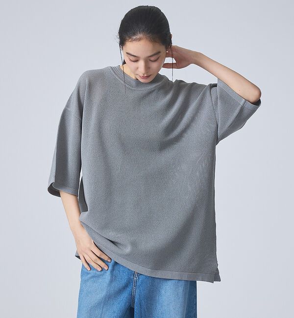 ABAHOUSE「【FORTUNA /フォルトゥナ】ECOTEC KnitメッシュT/エコテックニ」|ニット・セーター|