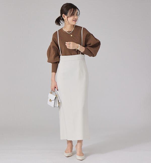 Rouge vif「【セットアップ対応】ボリュームスリーブストレッチニットプルオーバー」|ニット・セーター|