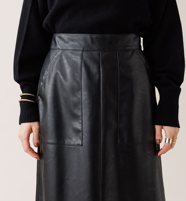 Rouge vif「エコレザーフレアスカート」|スカート|