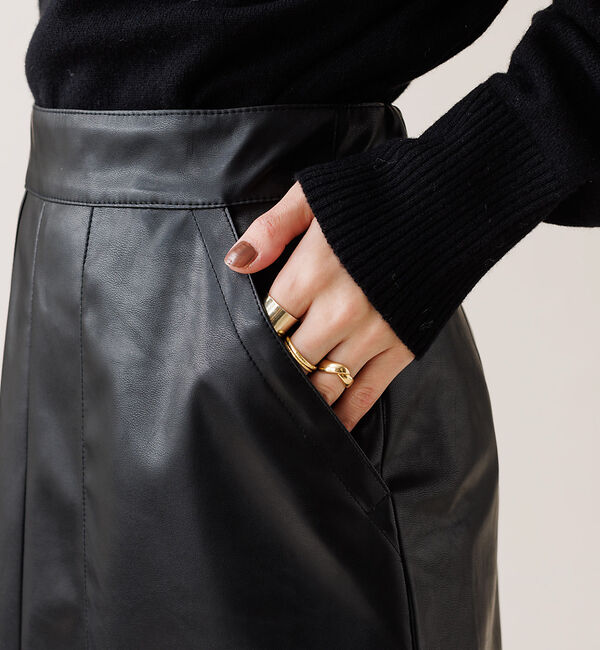 Rouge vif「エコレザーフレアスカート」|スカート|