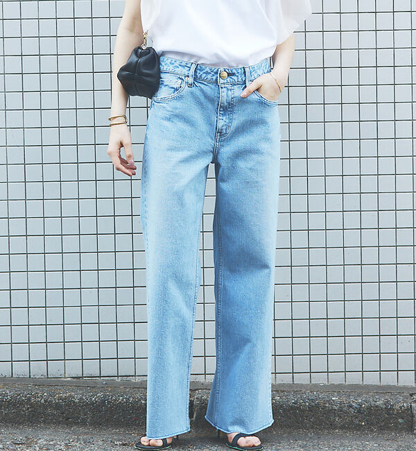 Rouge vif「【RED CARD/レッドカード】別注Freddie　ワイドデニム」|デニム|ライトブルー