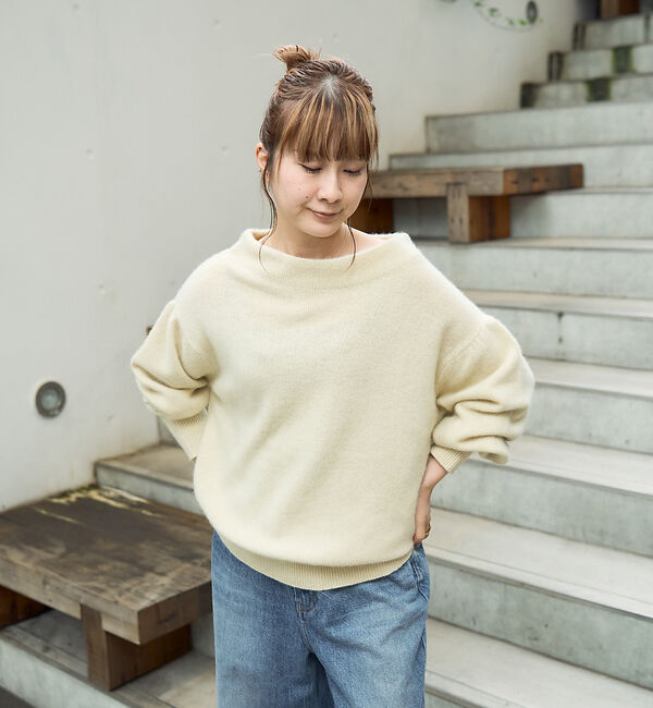 Rouge vif「ラクーン混パフスリーブニットプルオーバー」|ニット・セーター|