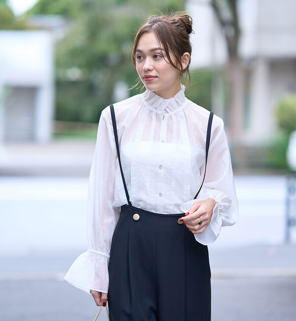 Rouge vif「フリルカラーシアーブラウス」|シャツ・ブラウス|