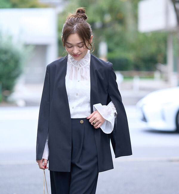 Rouge vif「フリルカラーシアーブラウス」|シャツ・ブラウス|