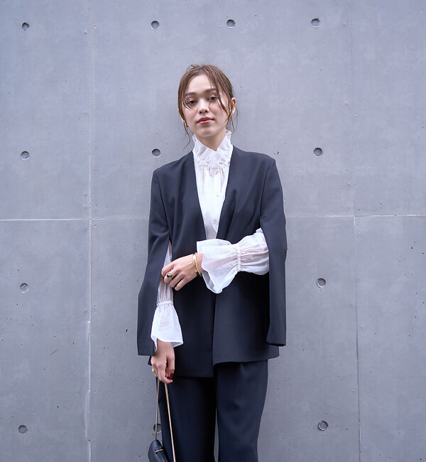 Rouge vif「フリルカラーシアーブラウス」|シャツ・ブラウス|