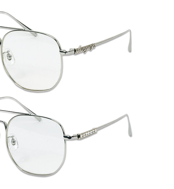 Rouge vif「【heyep／ヘイップ】ラインストーン&ロゴ付アビエイターメガネ」|メガネ|