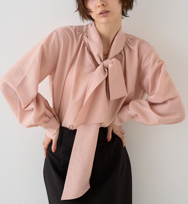Rouge vif「【一部店舗限定】袖ボリュームボウタイブラウス」|シャツ・ブラウス|ピンク
