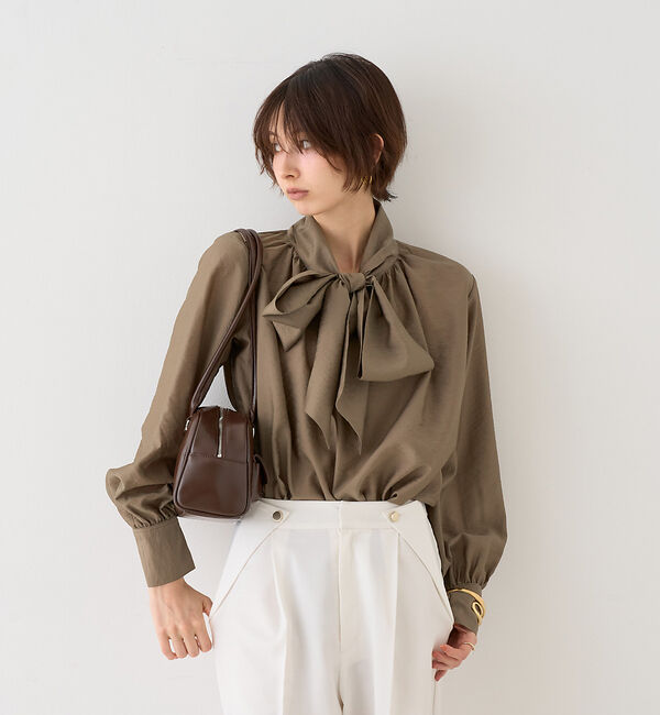 Rouge vif「【一部店舗限定】袖ボリュームボウタイブラウス」|シャツ・ブラウス|
