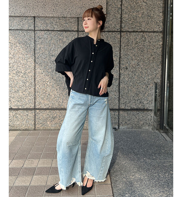 Rouge vif「スタンドカラータックシャツカーデ」|シャツ・ブラウス|