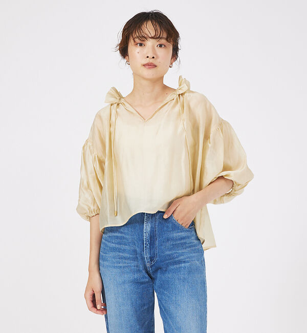 qualite「シアーフリルブラウス」|シャツ・ブラウス|