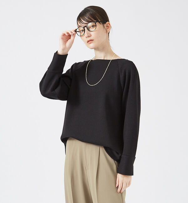 qualite「ウールジョーゼッドプルオーバー」|シャツ・ブラウス|ブラック