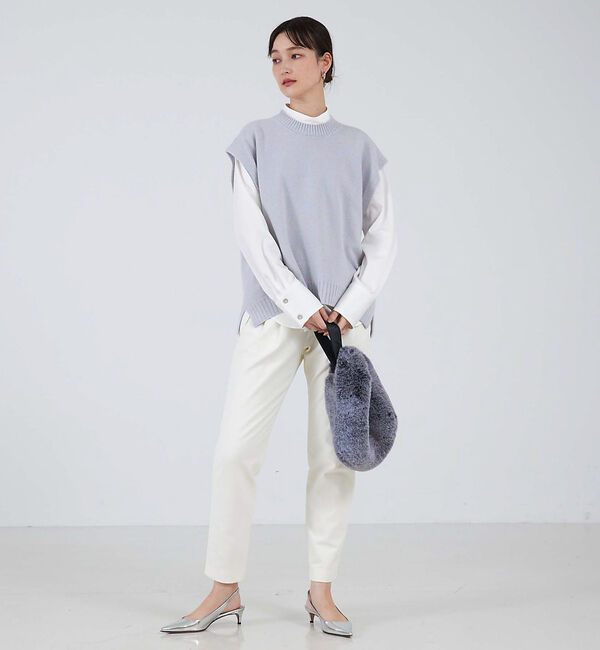 qualite「【ベストセラー】2WAYバックピーチタックパンツ」|スラックス|