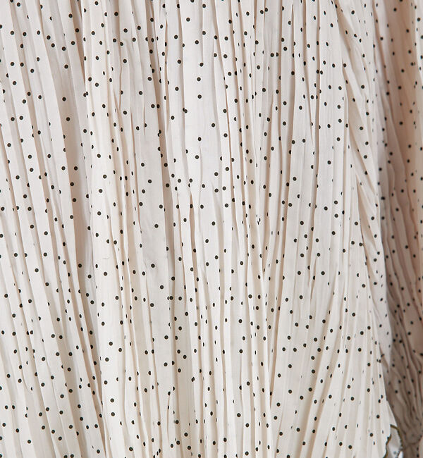 qualite「ドットプリーツブラウス」|シャツ・ブラウス|