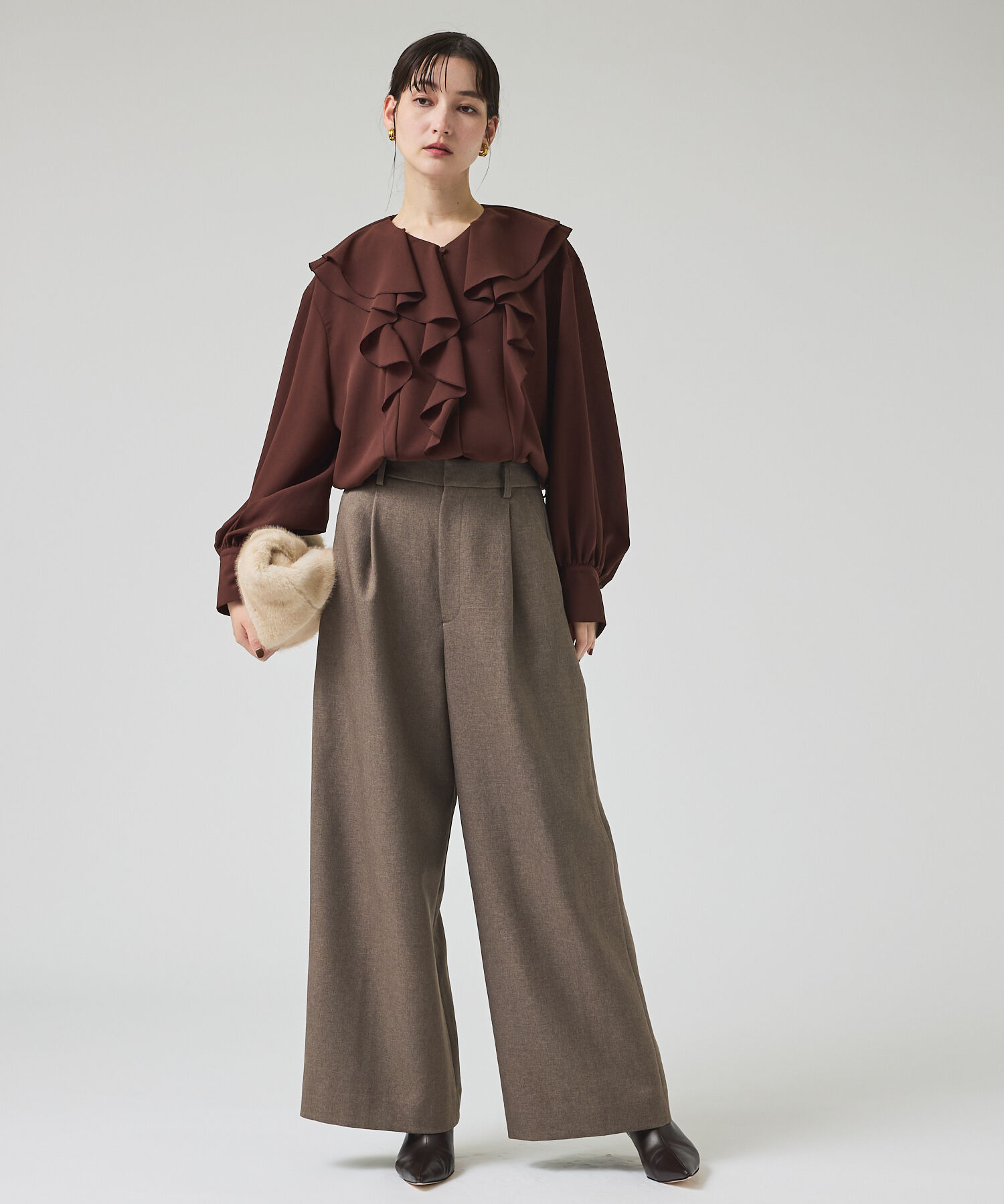 qualite「ラッフルショールブラウス」|シャツ・ブラウス|