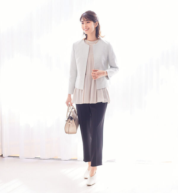 abahouse mavie「綾おりツイードジャケット」|ノーカラージャケット|