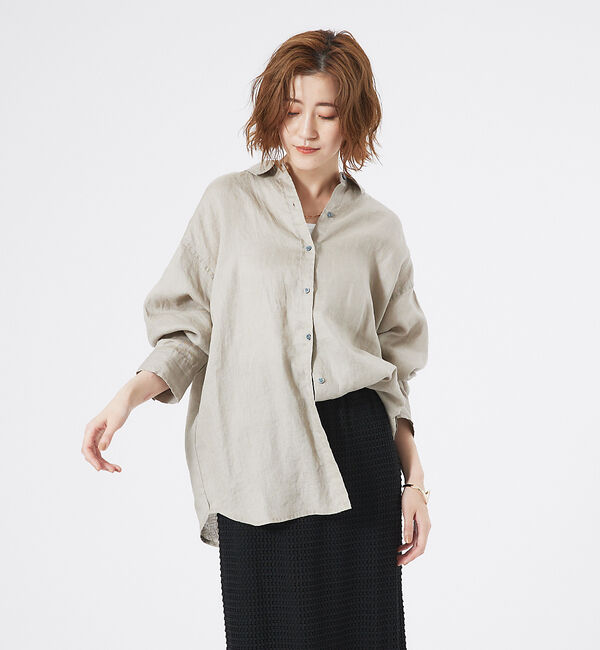 abahouse mavie「リネン2wayカシュクールオーバーシャツ」|シャツ・ブラウス|