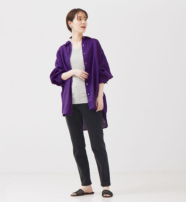 abahouse mavie「リネン2wayカシュクールオーバーシャツ」|シャツ・ブラウス|