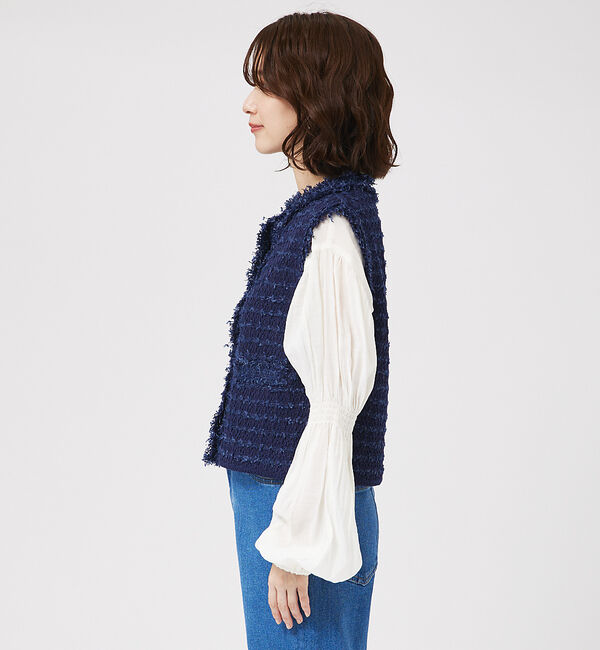 abahouse mavie「ツィードニットベスト」|ベスト・ジレ|