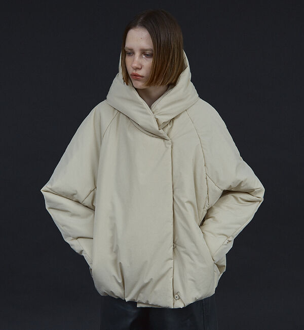 NOMINE「中綿 ボリューム フード ブルゾン」|ダウン|アイボリー