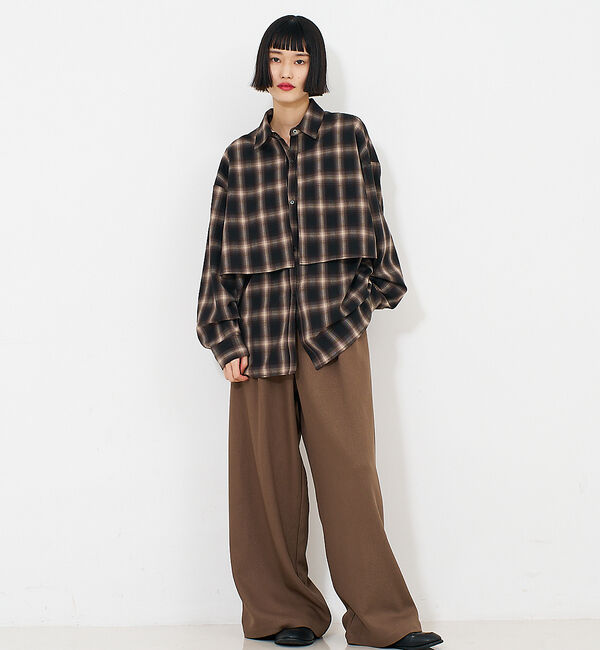 NOMINE「【ユニセックス】ロングヨーク オーバーサイズ チェックシャツ」|シャツ・ブラウス|