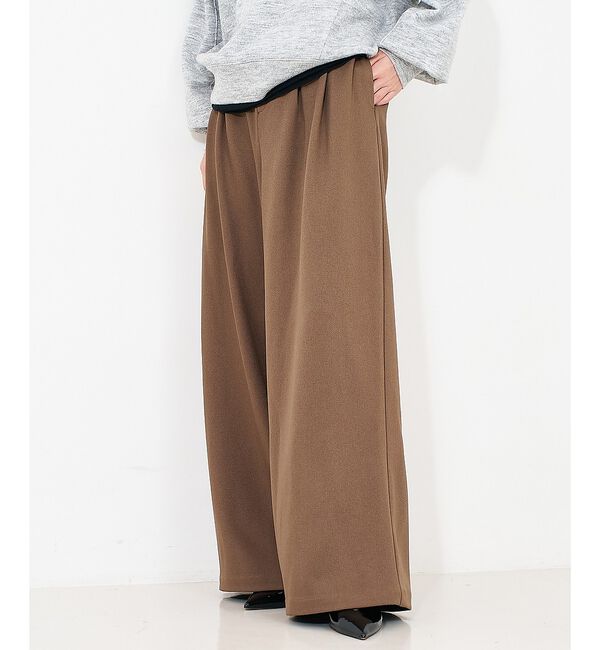 NOMINE「【セットアップ】タックワイドパンツ」|その他|モカ