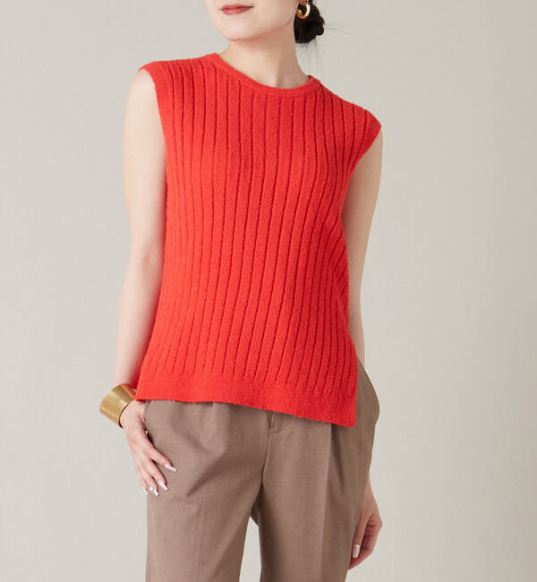 Liesse「コットンモールタンクトップ」|ニット・セーター|レッド