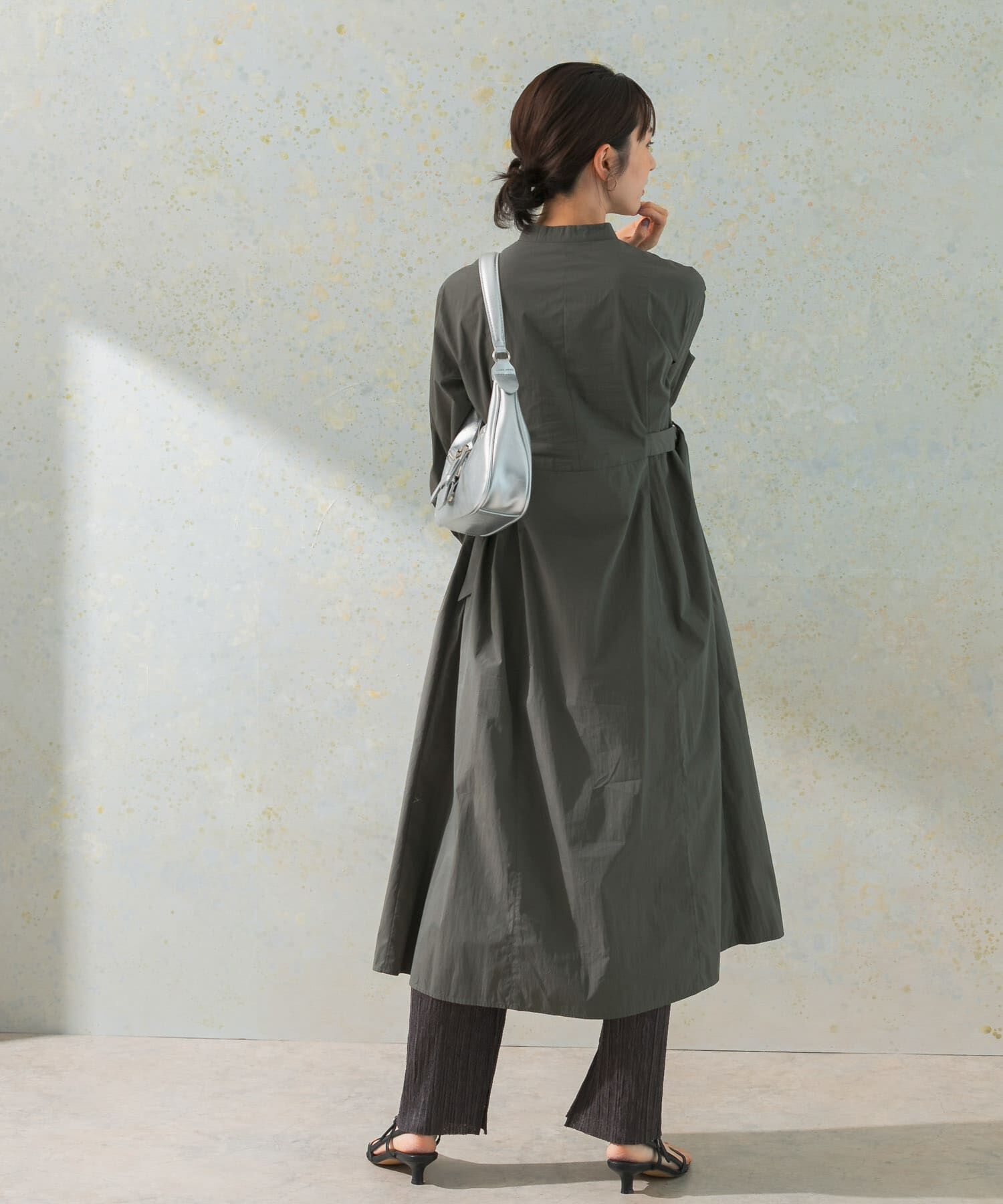 URBAN RESEARCH ROSSO「ハイネックサイドベルトシャツワンピース」|ワンピース|