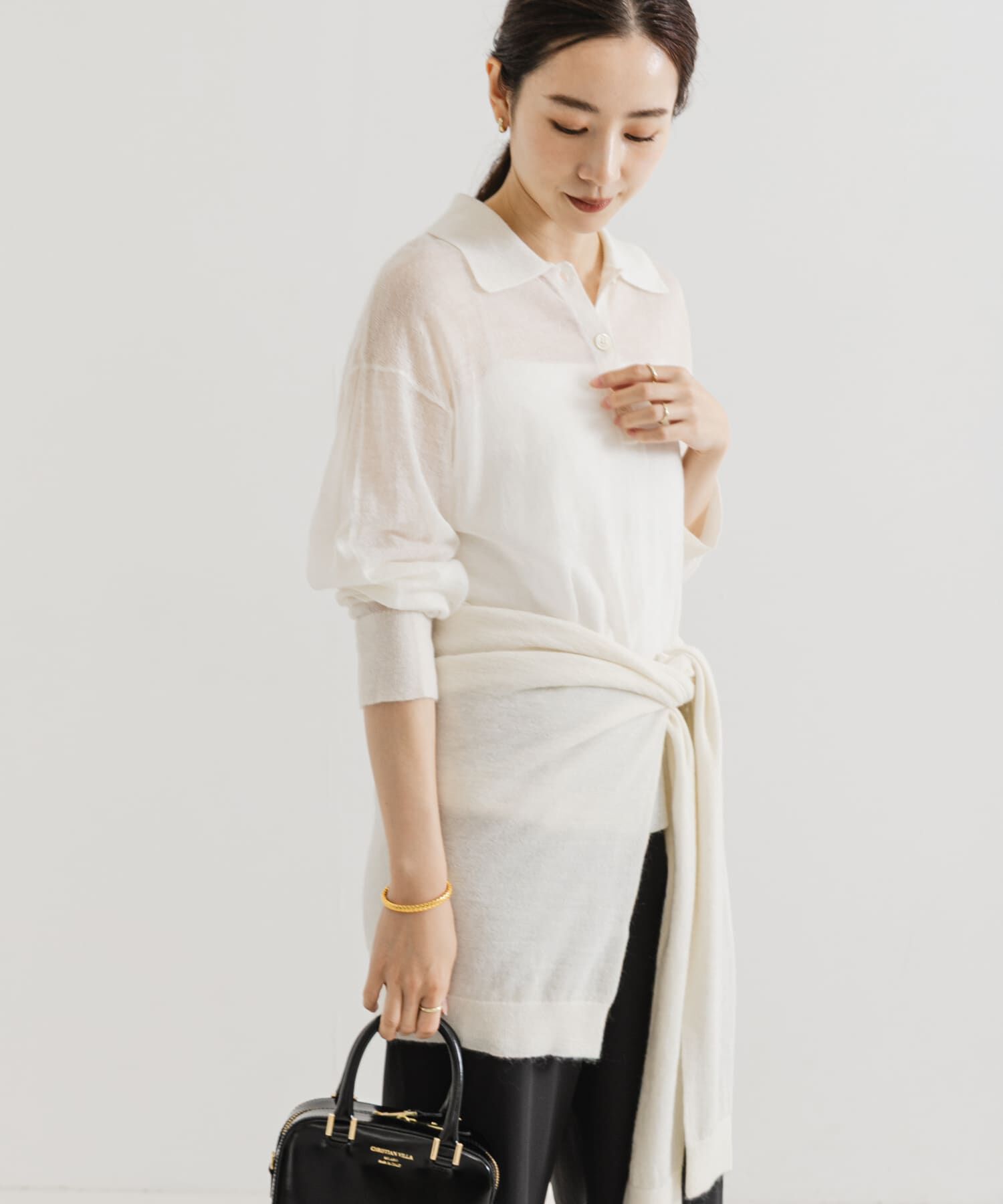 URBAN RESEARCH「ヘアリーポロ衿付きニット」|ニット・セーター|