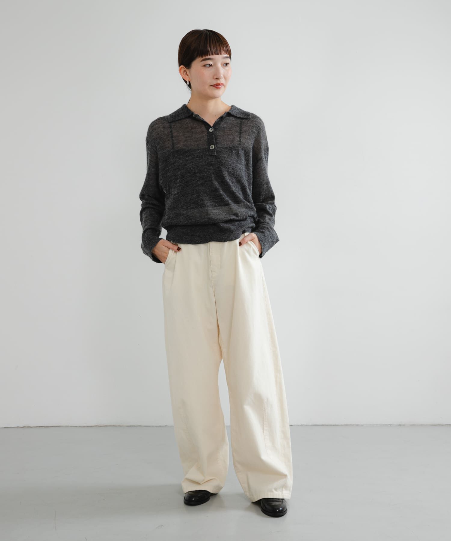 URBAN RESEARCH「ヘアリーポロ衿付きニット」|ニット・セーター|