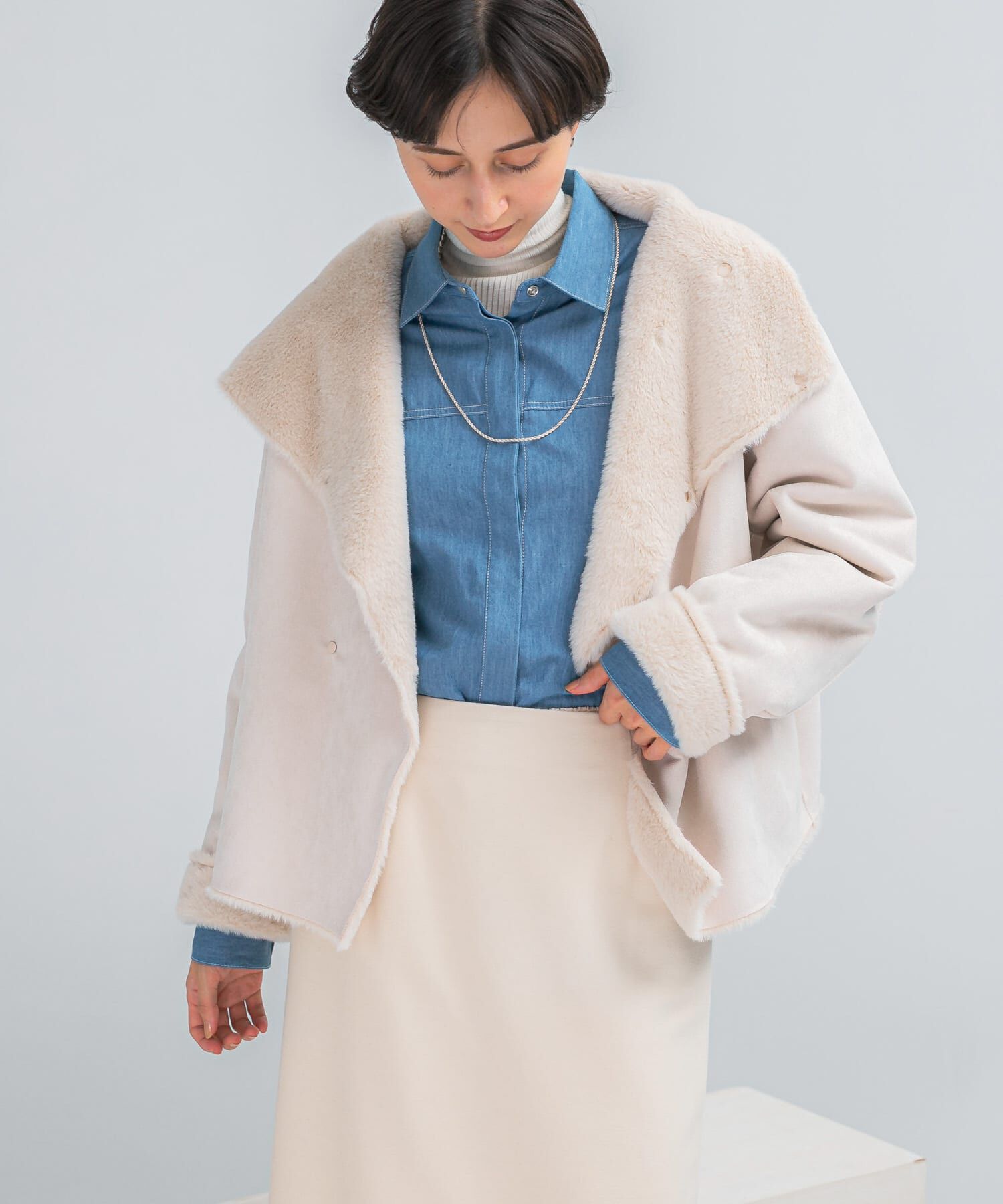 URBAN RESEARCH ROSSO「『WEB/一部店舗限定』リバーシブルファーブルゾン」|ブルゾン・スタジャン|