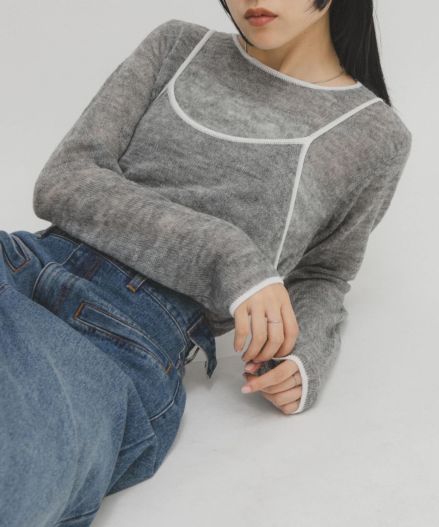  「バイカラーキャミレイヤードニット」|ニット・セーター|