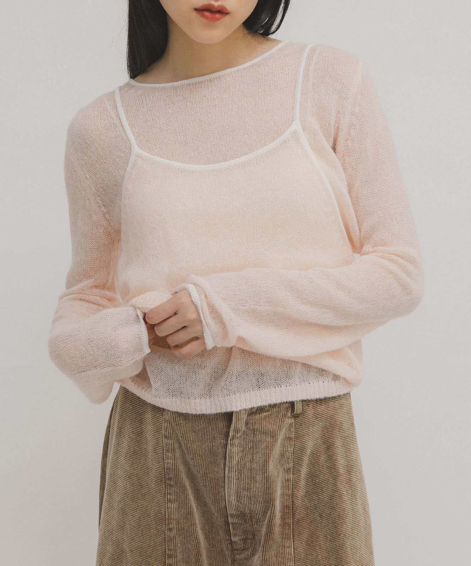  「バイカラーキャミレイヤードニット」|ニット・セーター|