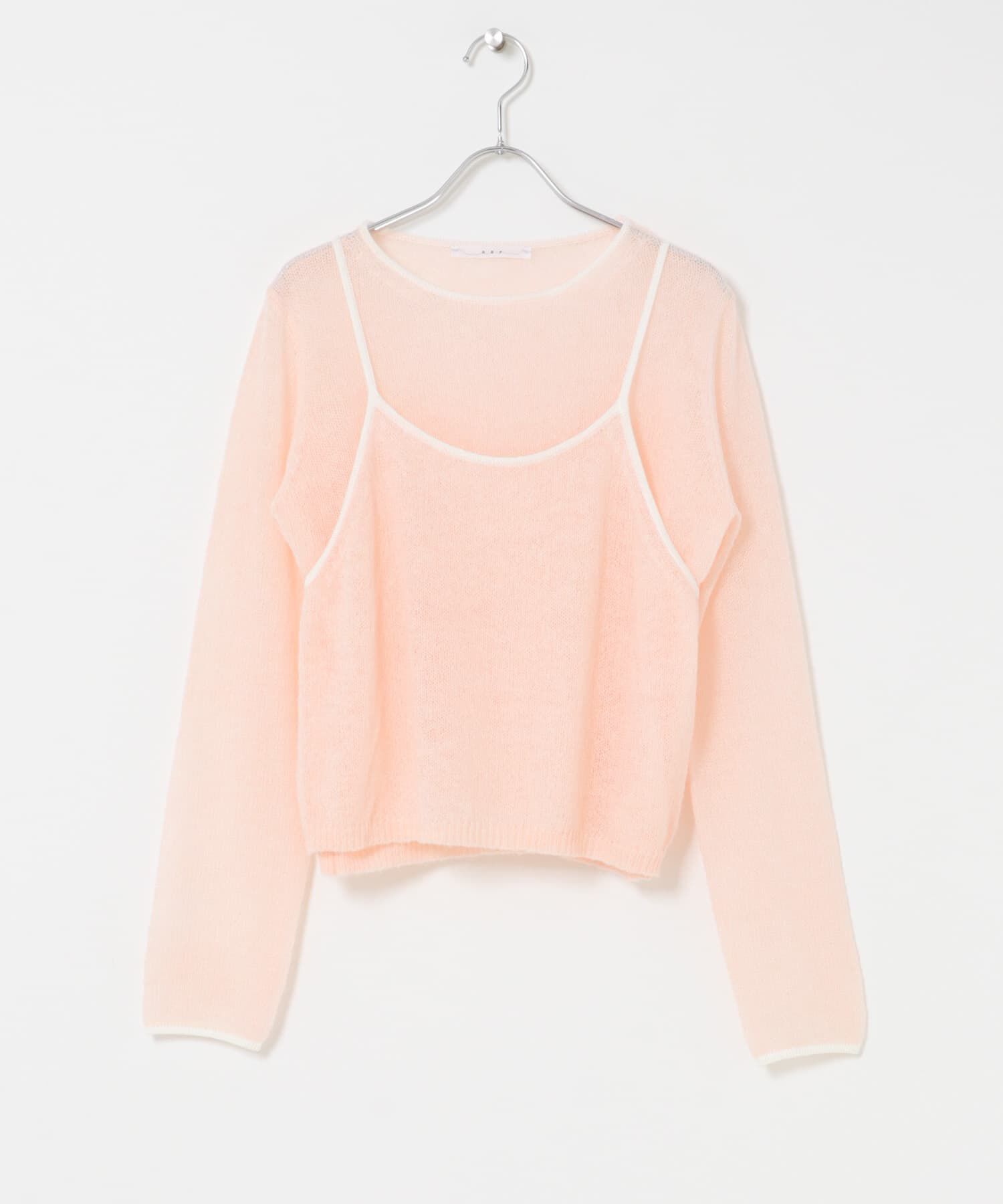  「バイカラーキャミレイヤードニット」|ニット・セーター|