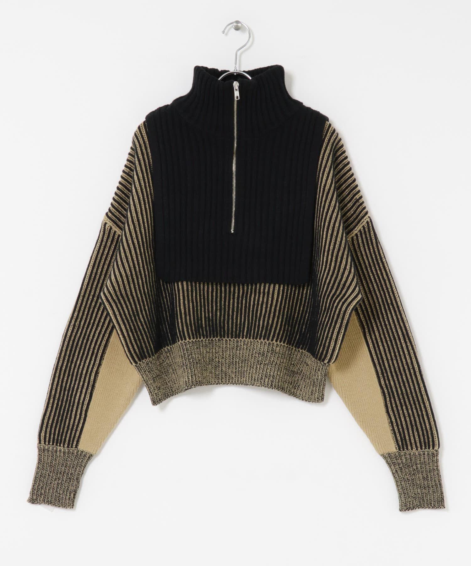  「レイヤードハーフZIPニット」|ニット・セーター|