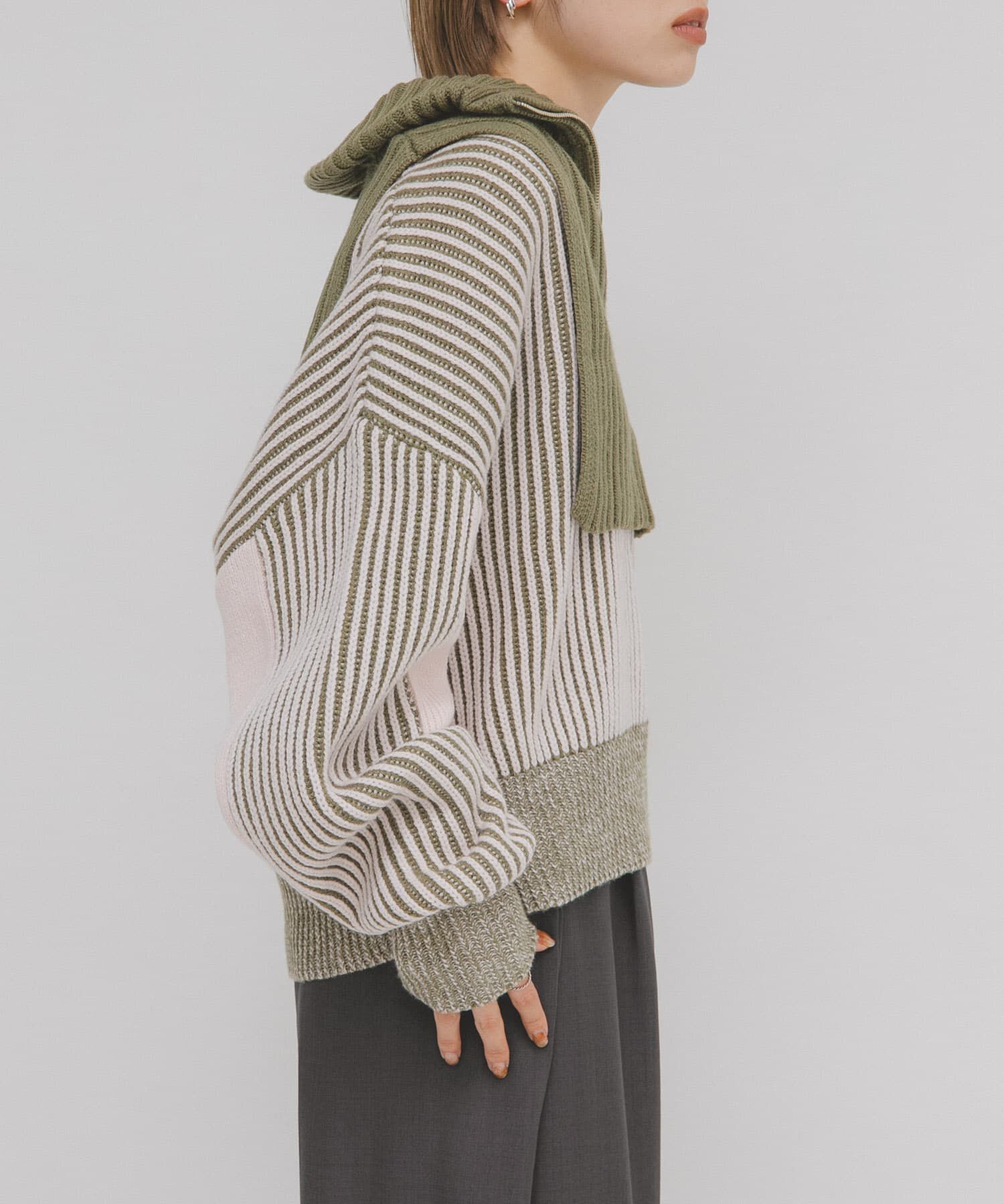  「レイヤードハーフZIPニット」|ニット・セーター|