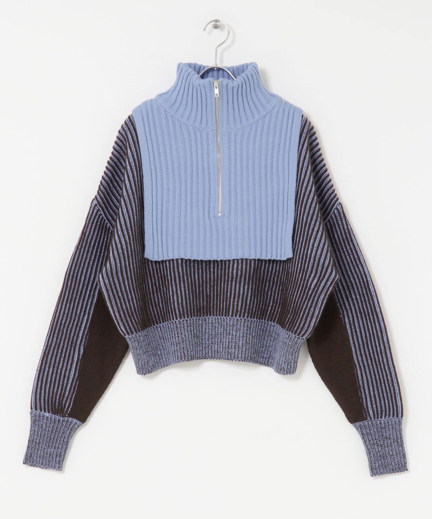  「レイヤードハーフZIPニット」|ニット・セーター|