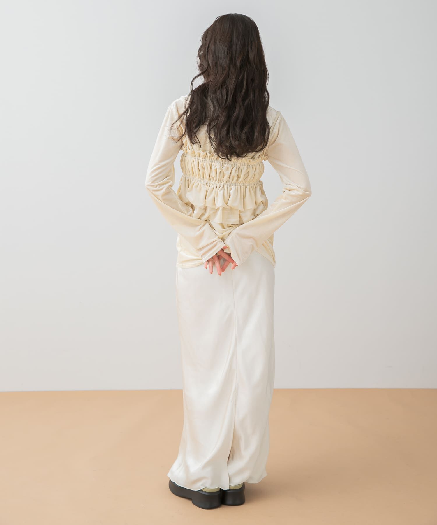 SENSE OF PLACE by URBAN RESEARCH「『洗濯可』フリルビスチェセットベロアトップ」|Tシャツ・カットソー|