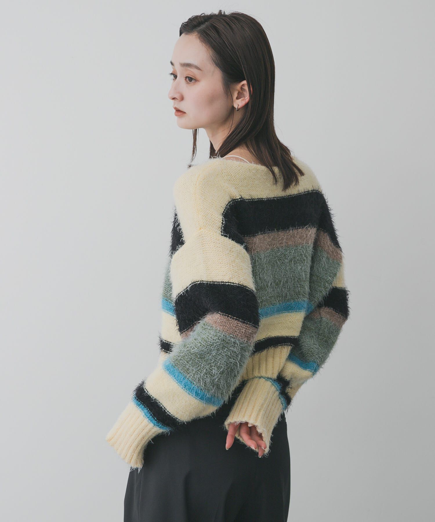 SENSE OF PLACE by URBAN RESEARCH「『洗濯可』シャギーハイショクボーダーニット」|ニット・セーター|