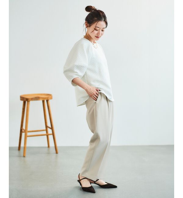 le.coeur blanc「ツインクロスタックストレートパンツ」|その他|