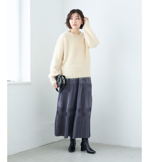 「《手洗い可能》ソフトシャギーニットプルオーバー」|ニット・セーター|