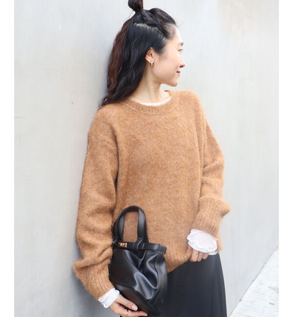  「《手洗い可能》ソフトシャギーニットプルオーバー」|ニット・セーター|