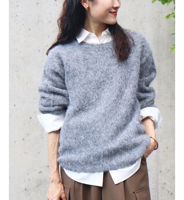  「《手洗い可能》ソフトシャギーニットプルオーバー」|ニット・セーター|